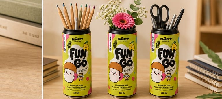 Lattine FUN-GÒ come porta-matite e vasi
