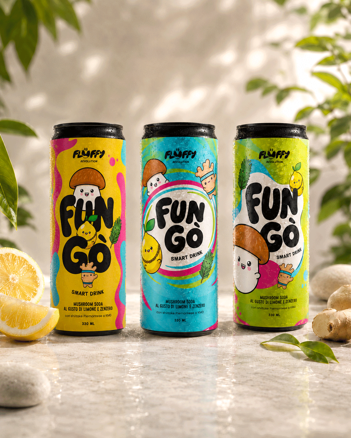 Le tre varianti della lattina FUN-GÒ con ingredienti freschi